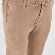 Beige Corduroy Drawstring Pants