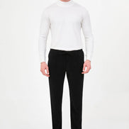 Corduroy Drawstring Pants Black