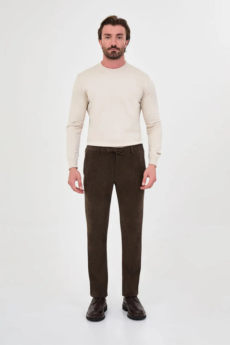 Corduroy Drawstring Pants Brown