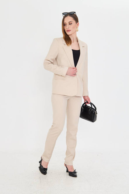 Cotton Beige Suit Women