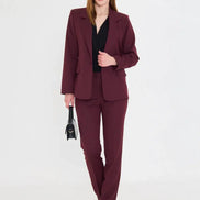 Cotton Burgundy Suit Women