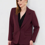 Cotton Burgundy Suit Women