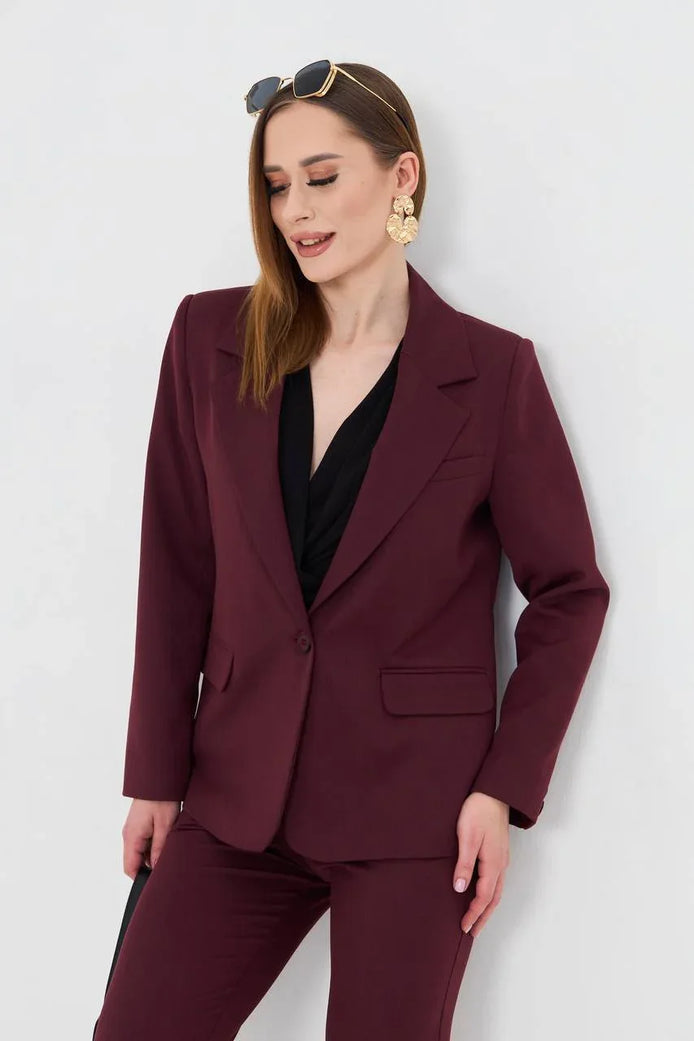 Cotton Burgundy Suit Women