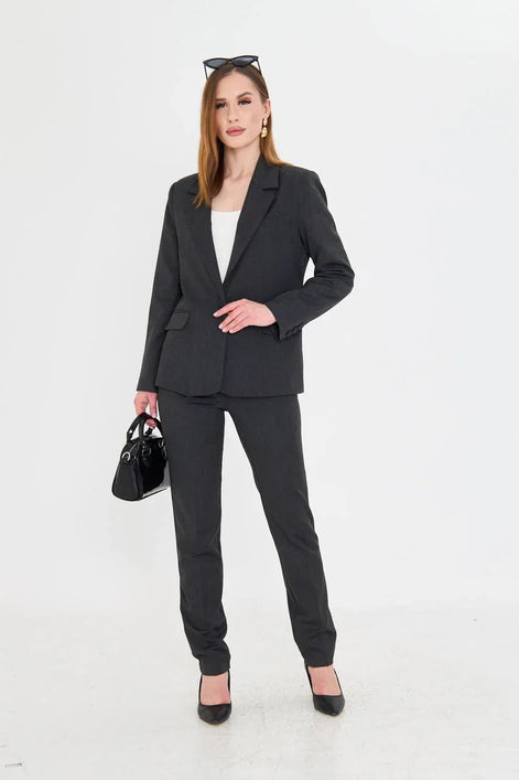 Cotton Dark Gray Suit Women