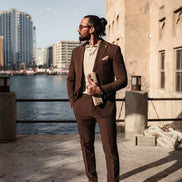 Marion Slim Fit 2 Piece Dark Brown Suit