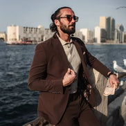 Marion Slim Fit 2 Piece Dark Brown Suit