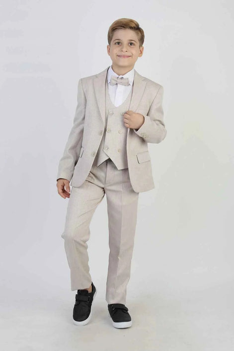 Dothan 3 Piece Boys Beige Suit Set