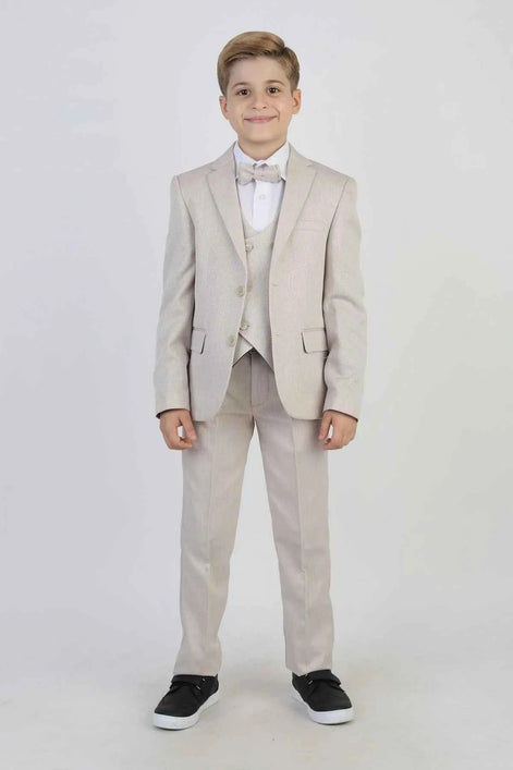 Dothan 3 Piece Boys Beige Suit Set