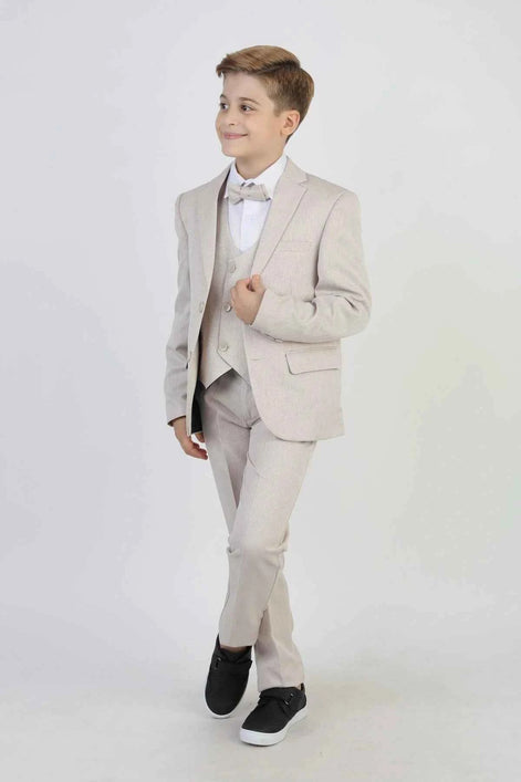 Dothan 3 Piece Boys Beige Suit Set