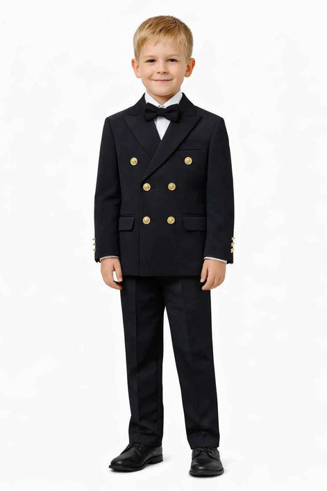 Dothan Boys Black Double Breasted Suit