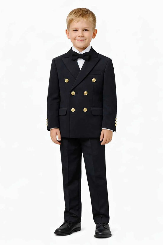 Dothan Boys Black Double Breasted Suit