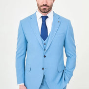 Baby Blue Three-Piece Slim Fit Suit