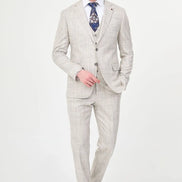 Beige Crosshatch Suit