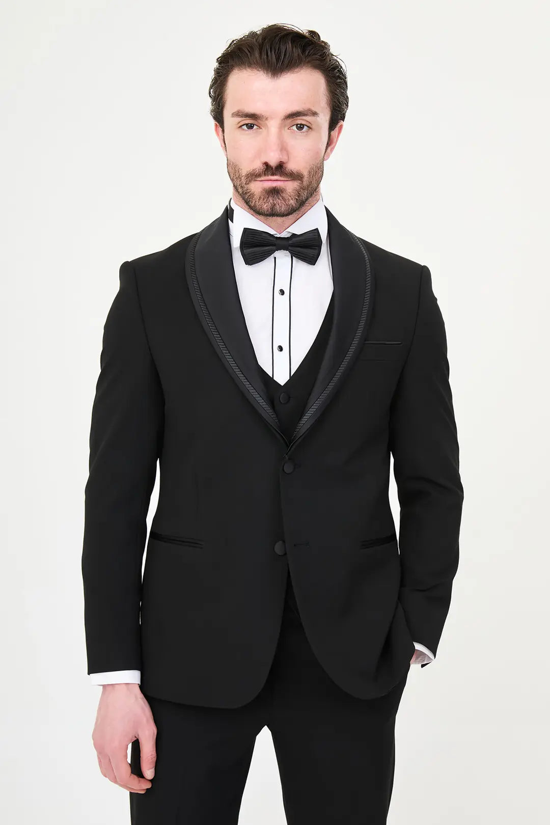 Black Detachable Shawl Lapel Tuxedo
