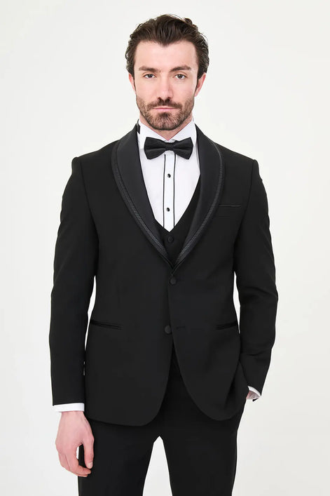 Black Detachable Shawl Lapel Tuxedo