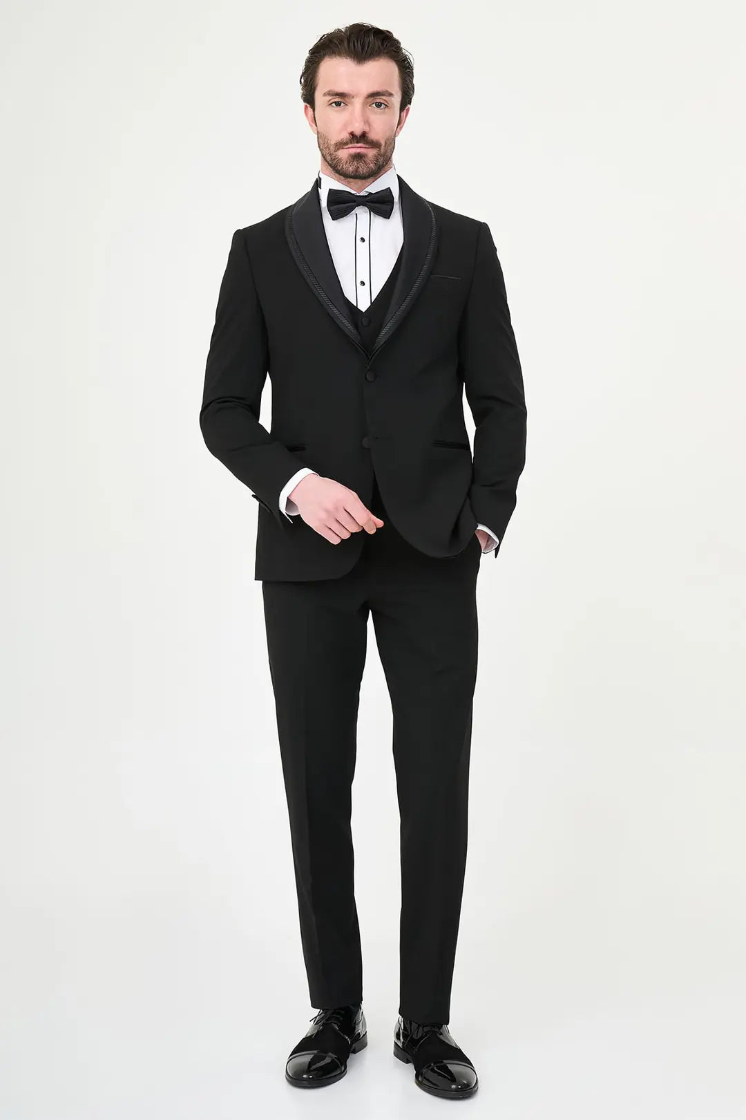 Black Detachable Shawl Lapel Tuxedo