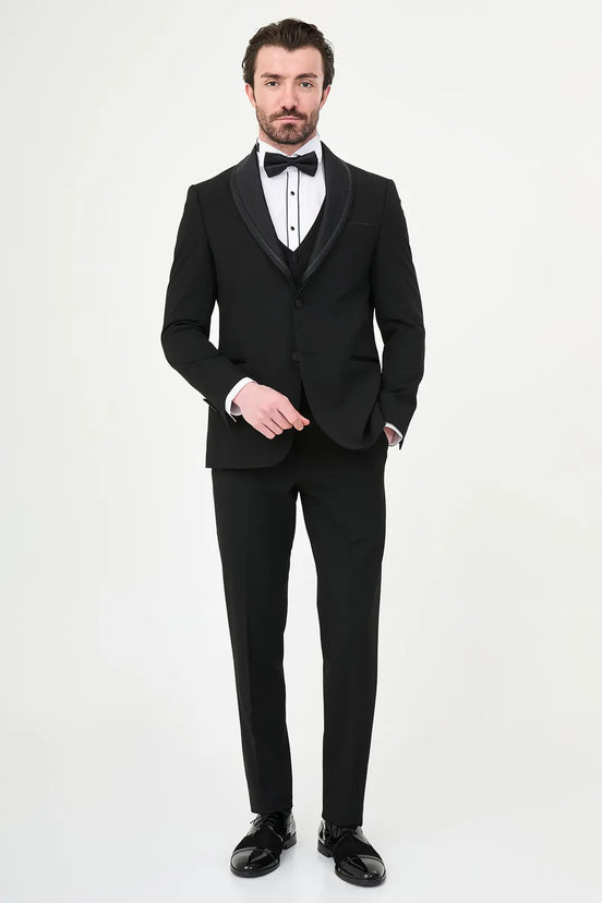 Black Detachable Shawl Lapel Tuxedo