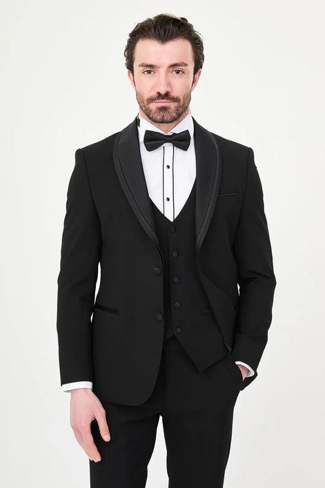 Black Detachable Shawl Lapel Tuxedo