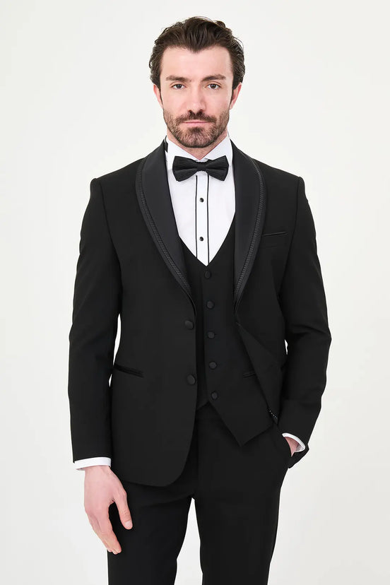 Black Detachable Shawl Lapel Tuxedo