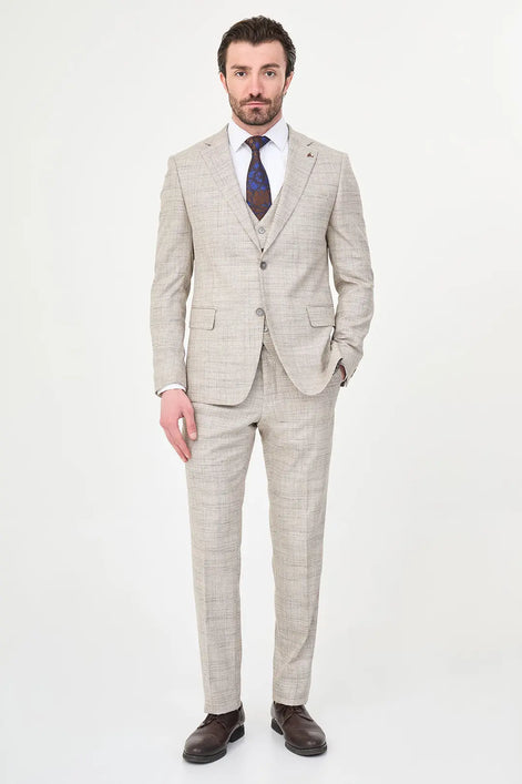 Brown Crosshatch Suit