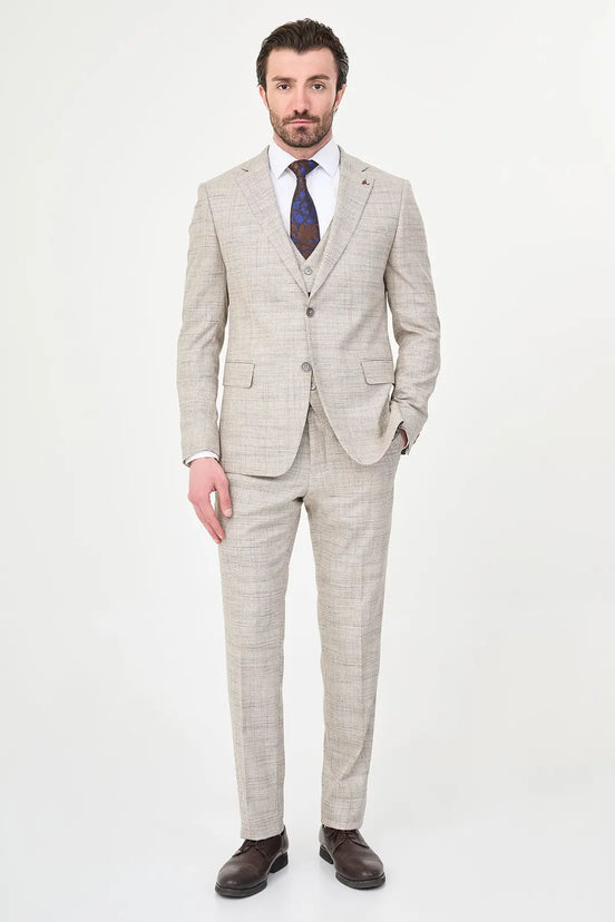 Brown Crosshatch Suit