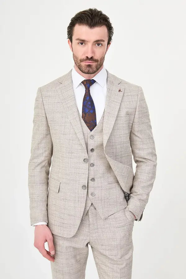 Brown Crosshatch Suit