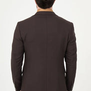 Dark Brown Three-Piece Slim Fit Suit