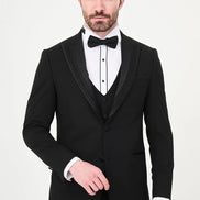 Glitter Peak Lapel Black Tuxedo
