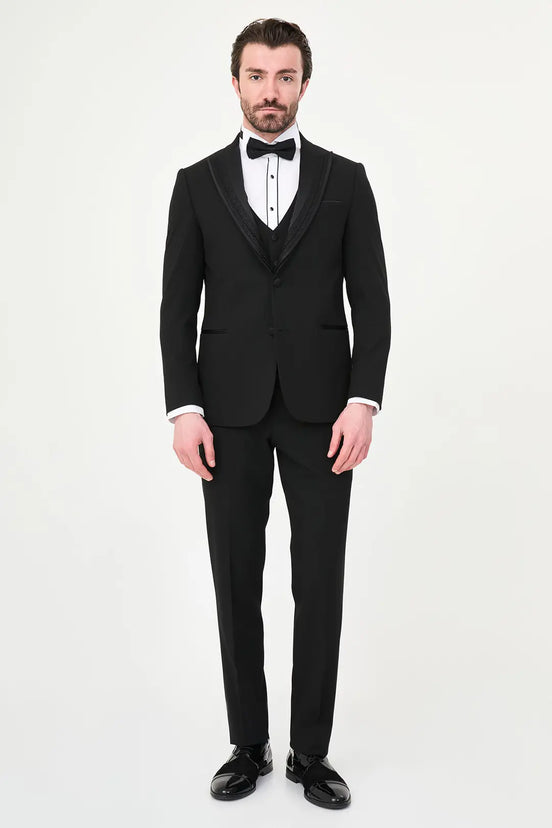Glitter Peak Lapel Black Tuxedo