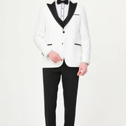 Glitter Peak Lapel White Tuxedo