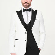 Glitter Peak Lapel White Tuxedo