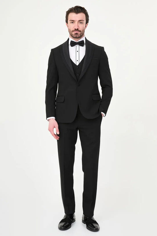 El Paso Glitter Shawl Lapel Black Tuxedo