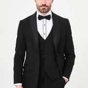 Glitter Shawl Lapel Black Tuxedo