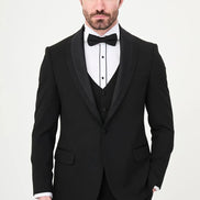 Glitter Shawl Lapel Black Tuxedo
