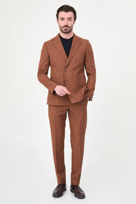 Men's Rust Two-Button Suit