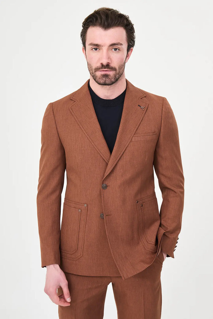 Men's Rust Two-Button Suit
