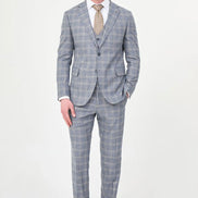 Navy Slim Fit Check Suit