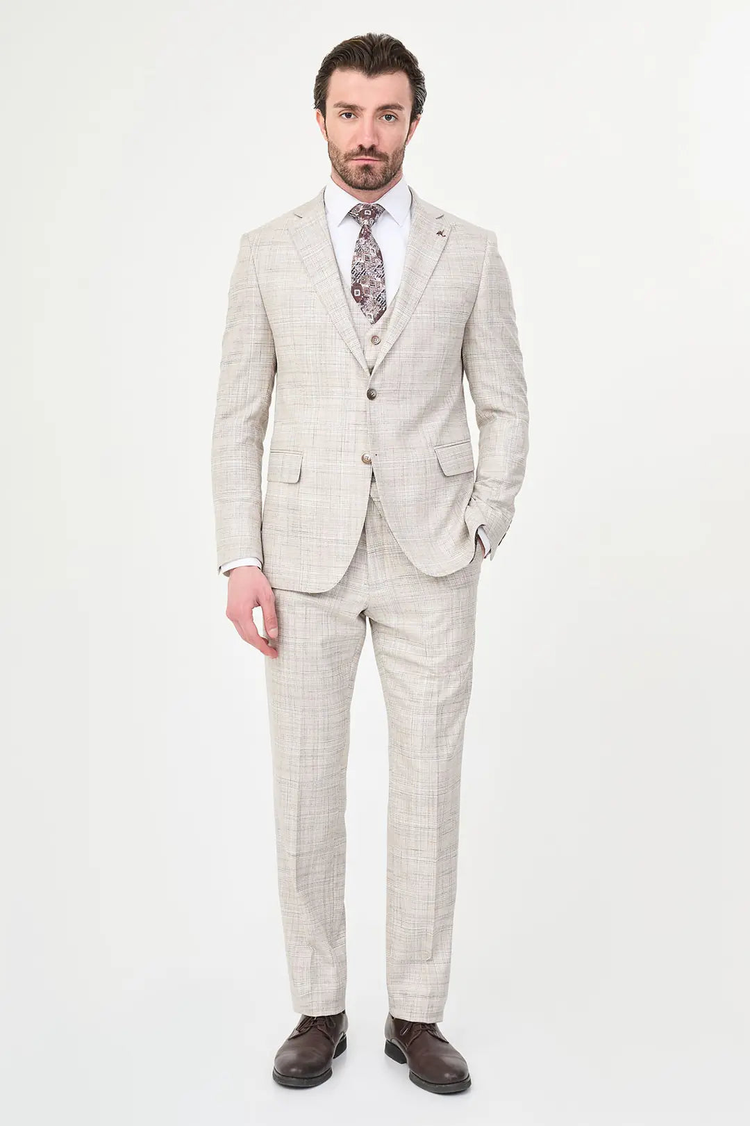 Plaid Suit Beige