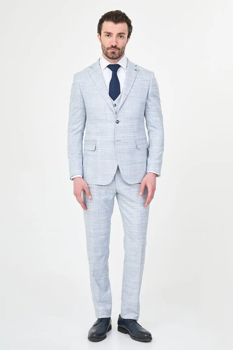 Plaid Suit Blue