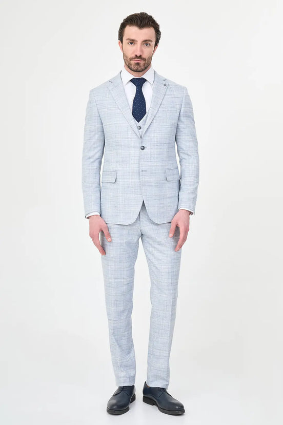 Plaid Suit Blue