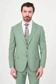 Sage Green Three-Piece Slim Fit Suit