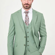 Sage Green Three-Piece Slim Fit Suit