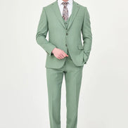 Sage Green Three-Piece Slim Fit Suit