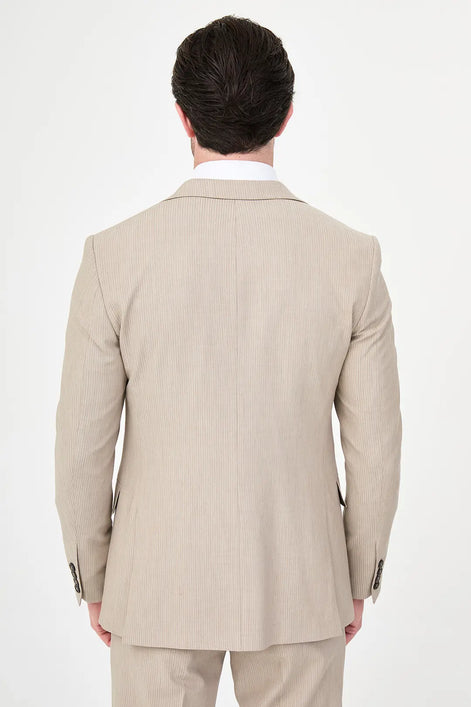 Striped Suit Beige
