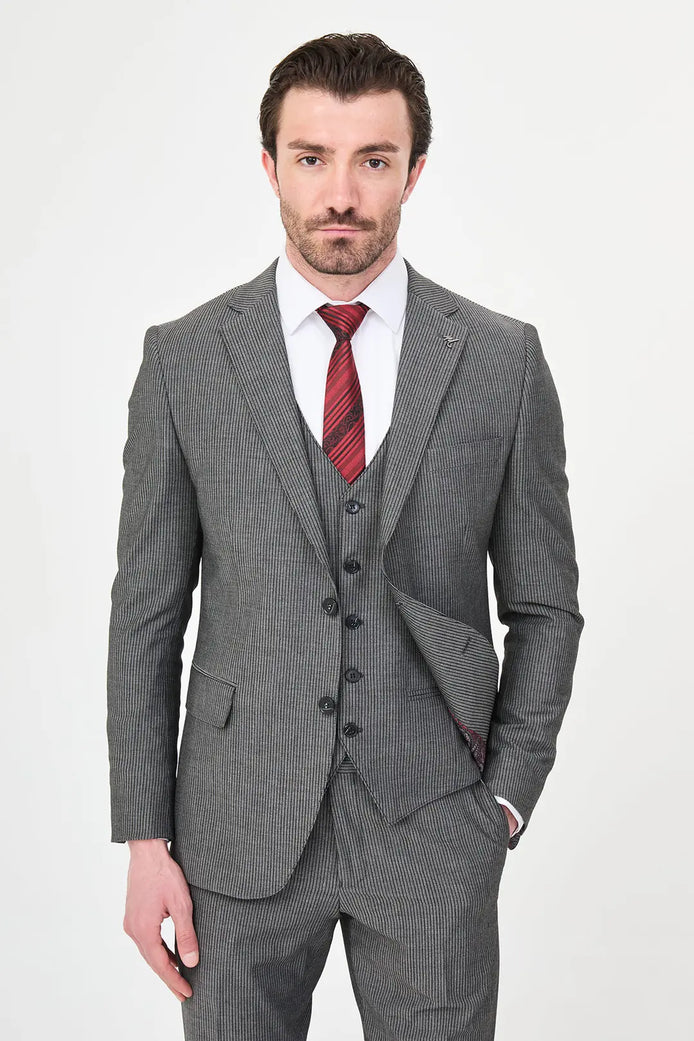Black Striped Suit