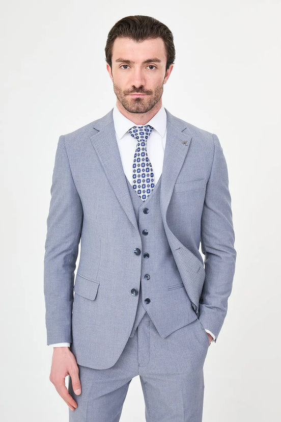 Striped Suit Blue