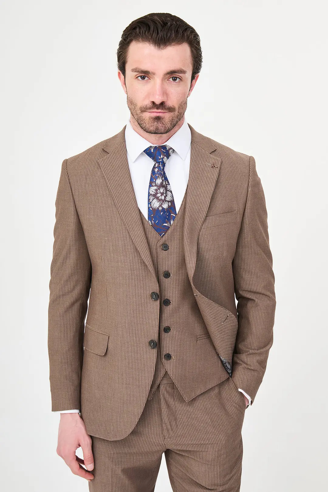 Striped Suit Brown