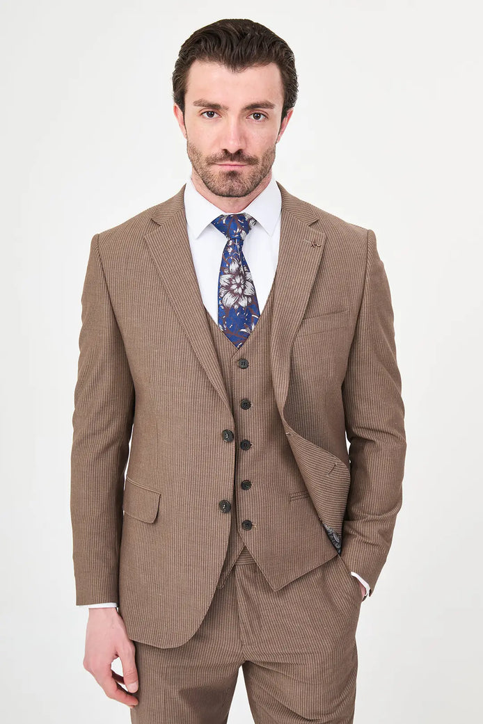 Striped Suit Brown