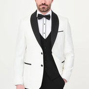 White Detachable Shawl Lapel Tuxedo