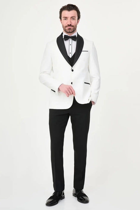 White Detachable Shawl Lapel Tuxedo